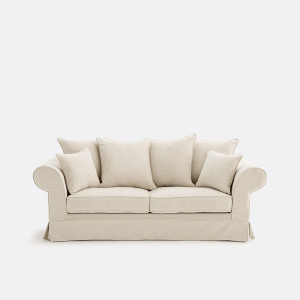 Καναπές από μελανζέ πολυεστέρα Μ81xΠ193xΥ85cm