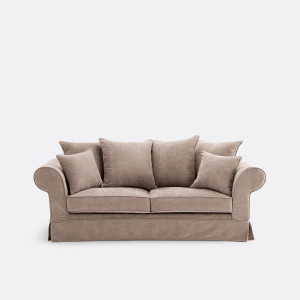 Καναπές από μελανζέ πολυεστέρα Μ81xΠ193xΥ85cm