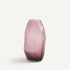 Βάζο από ματ γυαλί σε μπορντό χρώμα Μ15xΠ16xΥ32cm