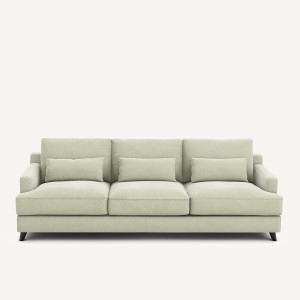 Καναπές από βελούδο stonewashed Μ100xΠ197xΥ83cm