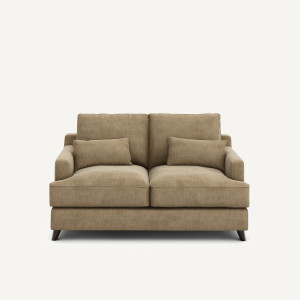 Καναπές compact 2 θέσεων από βελούδο stonewashed Μ100xΠ150xΥ83cm