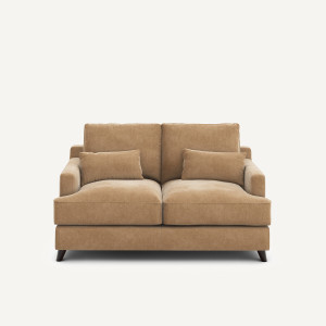 Καναπές compact 2 θέσεων από βελούδο stonewashed Μ100xΠ150xΥ83cm
