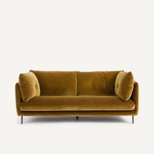 Compact καναπές από βελούδο Μ106xΠ201xΥ80cm