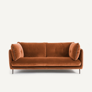 Compact καναπές από βελούδο Μ106xΠ201xΥ80cm