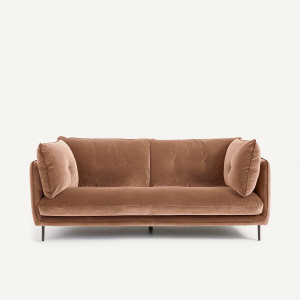 Compact καναπές από βελούδο Μ106xΠ201xΥ80cm
