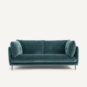 Compact καναπές από βελούδο Μ106xΠ201xΥ80cm