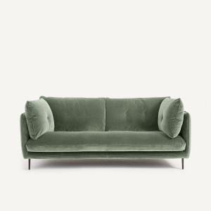 Compact καναπές από βελούδο Μ106xΠ201xΥ80cm