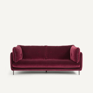 Compact καναπές από βελούδο Μ106xΠ201xΥ80cm
