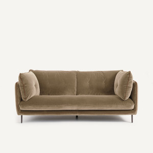 Compact καναπές από βελούδο Μ106xΠ201xΥ80cm