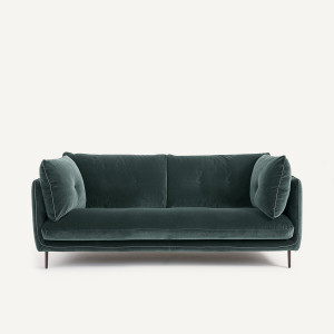 Compact καναπές από βελούδο Μ106xΠ201xΥ80cm