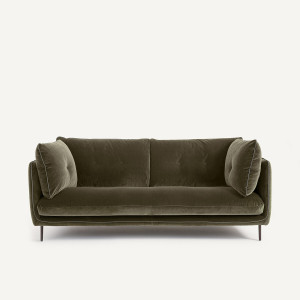 Compact καναπές από βελούδο Μ106xΠ201xΥ80cm