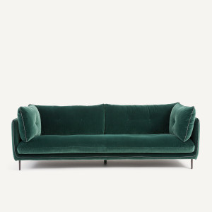 Καναπές με βελούδινο ύφασμα Μ106xΠ221xΥ80cm