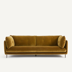 Καναπές με βελούδινο ύφασμα Μ106xΠ221xΥ80cm