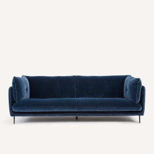 Καναπές με βελούδινο ύφασμα Μ106xΠ221xΥ80cm
