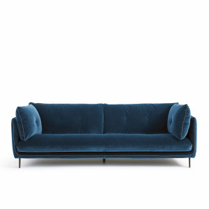 Καναπές με βελούδινο ύφασμα Μ106xΠ221xΥ80cm