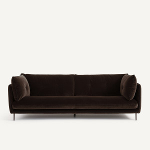 Καναπές με βελούδινο ύφασμα Μ106xΠ221xΥ80cm