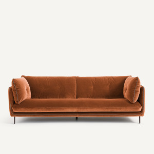 Καναπές με βελούδινο ύφασμα Μ106xΠ221xΥ80cm
