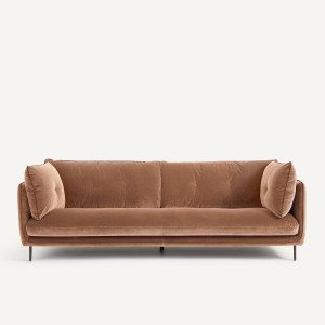 Καναπές με βελούδινο ύφασμα Μ106xΠ221xΥ80cm