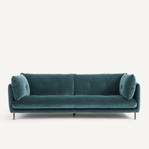Καναπές με βελούδινο ύφασμα Μ106xΠ221xΥ80cm