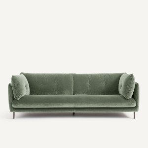 Καναπές με βελούδινο ύφασμα Μ106xΠ221xΥ80cm
