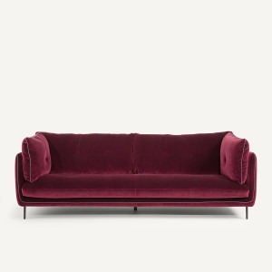 Καναπές με βελούδινο ύφασμα Μ106xΠ221xΥ80cm