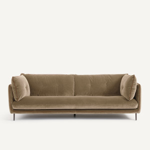 Καναπές με βελούδινο ύφασμα Μ106xΠ221xΥ80cm