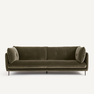 Καναπές με βελούδινο ύφασμα Μ106xΠ221xΥ80cm