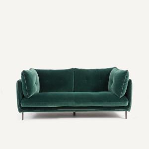Διθέσιος καναπές από βελούδο Μ106xΠ181xΥ80cm
