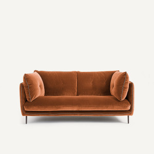 Διθέσιος καναπές από βελούδο Μ106xΠ181xΥ80cm