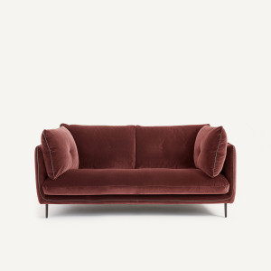 Διθέσιος καναπές από βελούδο Μ106xΠ181xΥ80cm