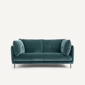 Διθέσιος καναπές από βελούδο Μ106xΠ181xΥ80cm