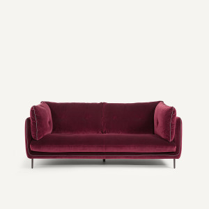 Διθέσιος καναπές από βελούδο Μ106xΠ181xΥ80cm