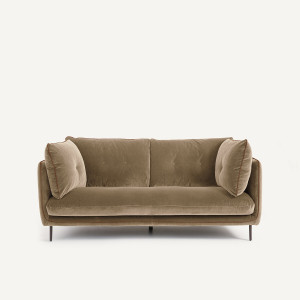 Διθέσιος καναπές από βελούδο Μ106xΠ181xΥ80cm