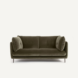 Διθέσιος καναπές από βελούδο Μ106xΠ181xΥ80cm