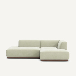 Γωνιακός καναπές δεξιός σε stonewashed βελούδο Μ152xΠ232xΥ67cm