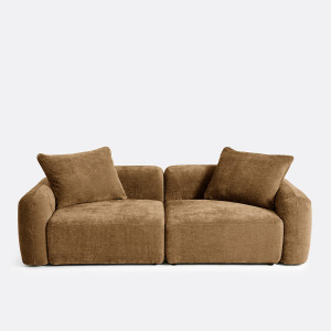 Γωνιακός modular καναπές 3 θέσεων από ζακάρ chenille Μ214xΠ244xΥ87cm