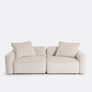 Γωνιακός modular καναπές 3 θέσεων από ζακάρ chenille Μ214xΠ244xΥ87cm