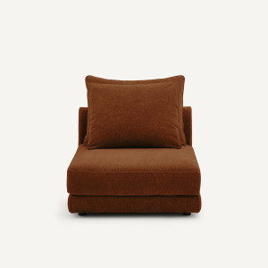 Πολυθρόνα σύνθεσης χωρίς μπράτσα από βελούδινο chenille Μ109xΠ91xΥ85cm