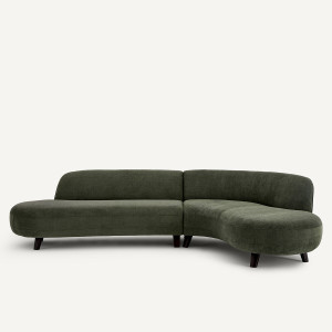 Γωνιακός καναπές από πολυεστέρα ROSEBURY Μ183xΠ277xΥ75cm