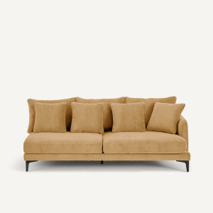 Μισός καναπές 3 θέσεων από βελούδο stone Μ100xΠ206xΥ85cm