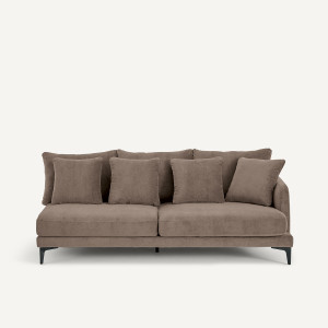 Μισός καναπές 3 θέσεων από βελούδο stone Μ100xΠ206xΥ85cm