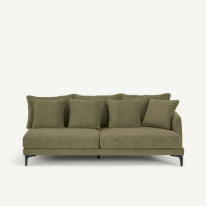 Μισός καναπές 3 θέσεων από βελούδο stone Μ100xΠ206xΥ85cm