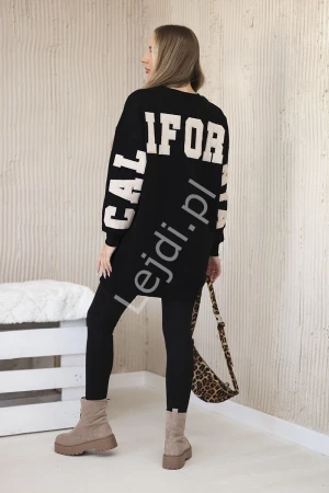 Bluza ocieplana z napisem California czarna