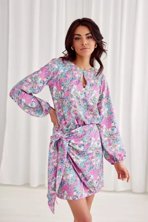 Elegancka sukienka w łączkę 357 - 84