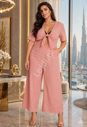 Kombinezon damski Plus Size jasny róż