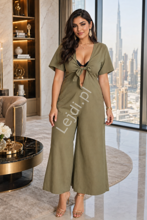 Kombinezon damski Plus Size oliwkowy