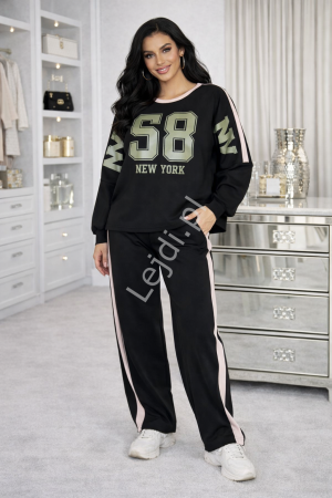 Komplet damski dresowy czarny, dresy damskie  58 New York