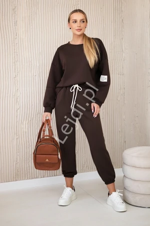 Komplet z wiskozy bluza + spodnie 7065P  Life Is Not Perfect
