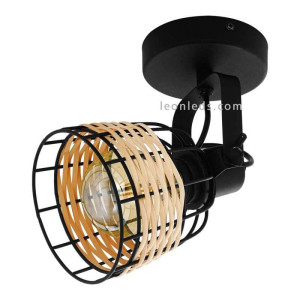 Aplique rattan y acero Anwick 1 1XE27 Marrón