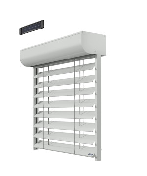 Le Roi de la Fenêtre Brise Soleil Orientable Rénovation - BSO Lames PX90Z Motorisation Radio Solaire avec télécommande
